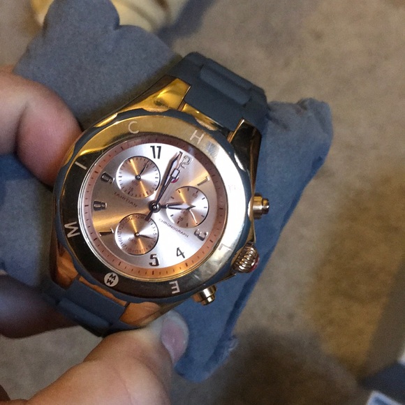 Michele Accessories - Rose gold and gray rubber Michele Watch women’s